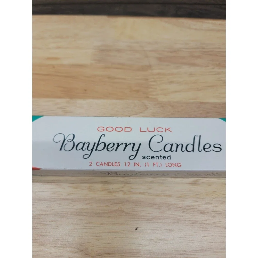 Vintage Candle-Lite Good Luck Bayberry 2 Candles 12” Tapers Boxed w/Insert USA